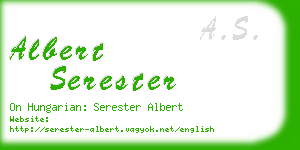 albert serester business card